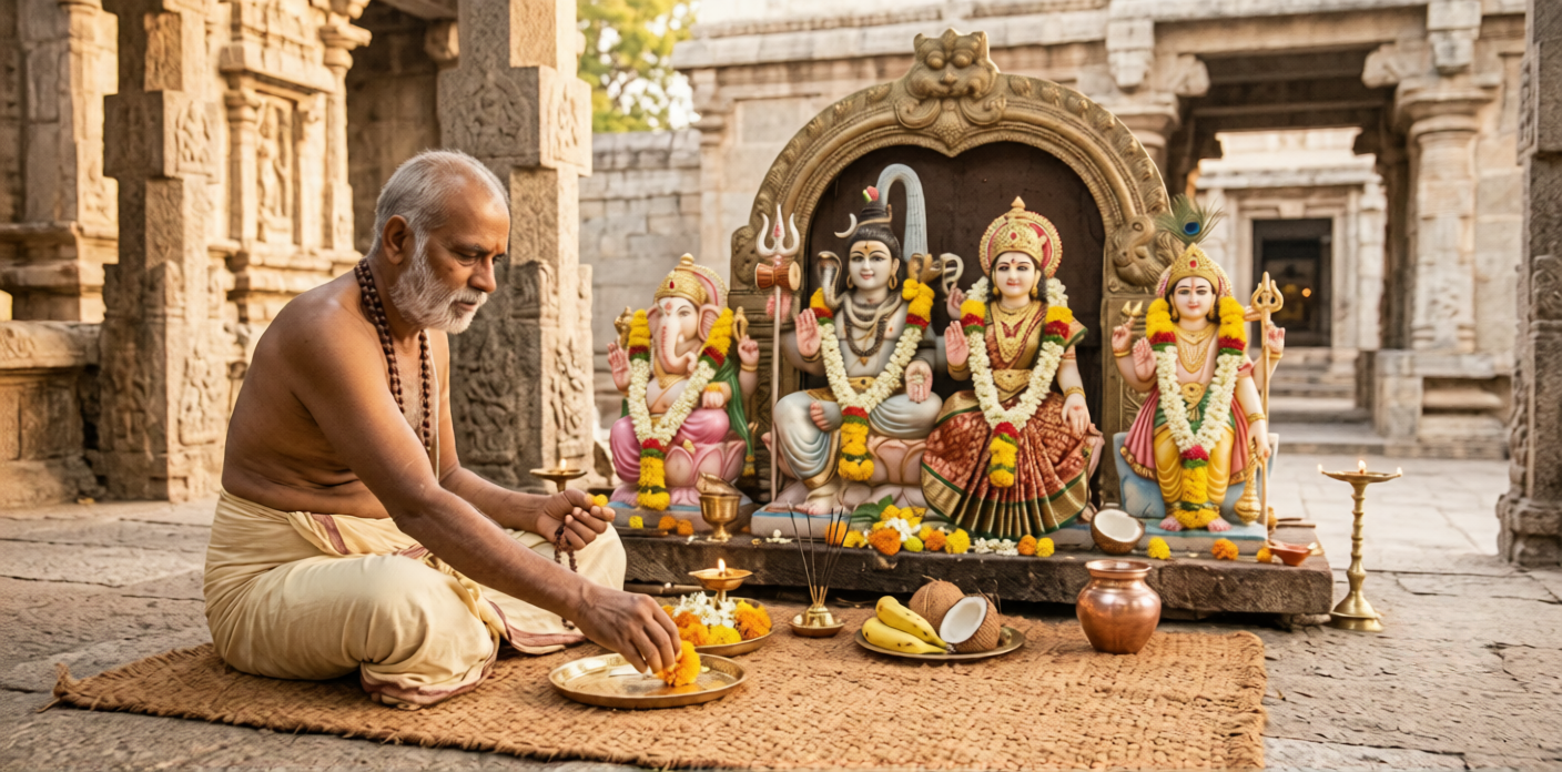 Shiv Parivar Puja in Shri Someshwar Mahadev Mandir (Prayagraj)