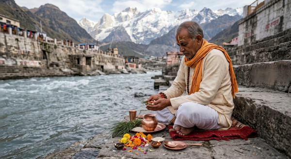 Tarpan Puja at Badrinath