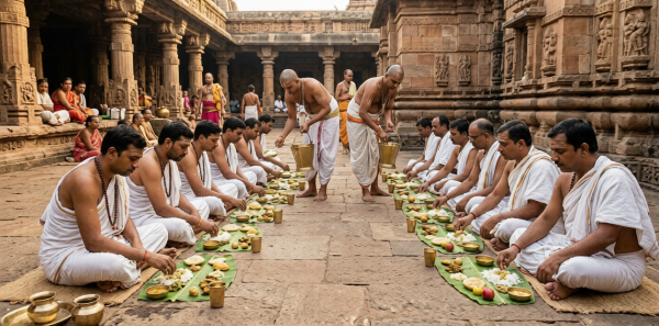 11 brahmin bhojan in biraja devi temple