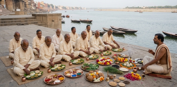 Shradh Puja with Brahmin Bhojan in Varanasi
