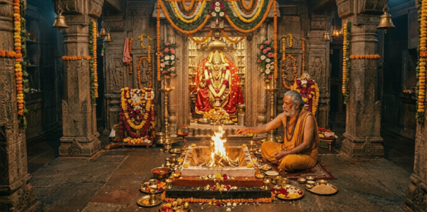 Rudra Chandi Puja at Brajeshwari Devi Temple