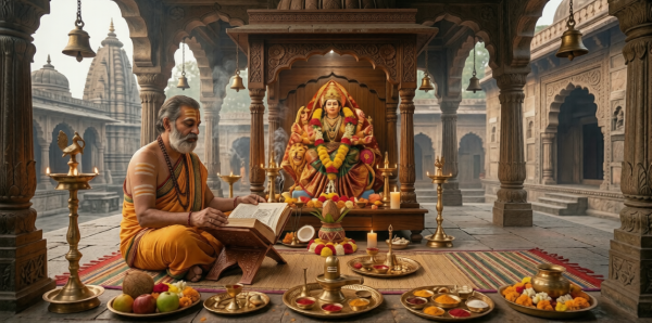 Durga Saptashati Path at Brajeshwari Devi Temple