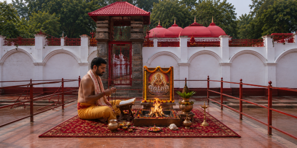 Surya Grah Shanti Puja and jaap in Thawe Mandir
