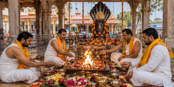 Kaal sarp dosh puja at Nag Vasuki temple