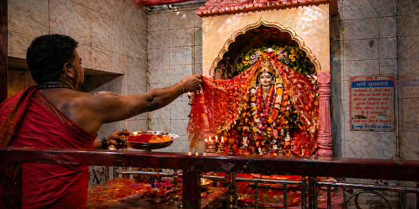 KumKum Archana and Chunri Seva Puja in Mata Mahishamardini Temple