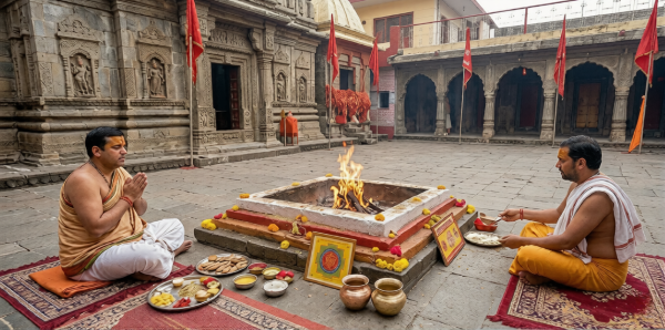 Grahan Shanti Puja in Chamunda Devi Temple